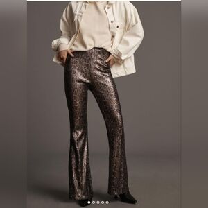 NWT snake print flare leg pants by Anthropologie size 12 Petite